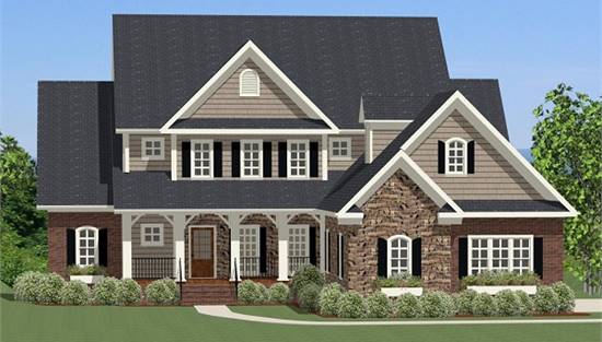 image of colonial house plan 9325